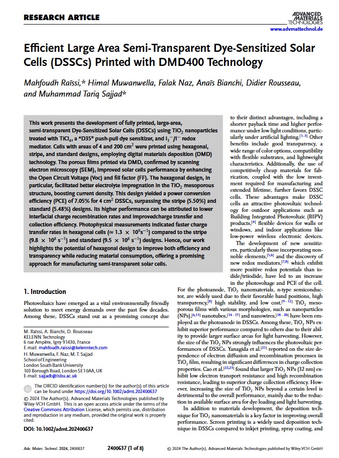 Cover page of DSSC publication