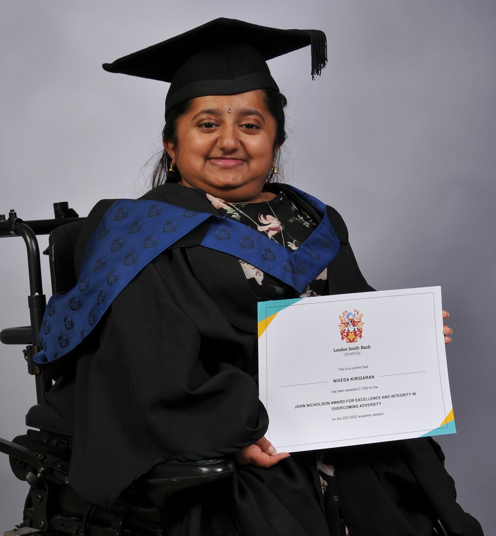 Niveda Kiridaran Alumna Bsc Hons Human Nutrition London South