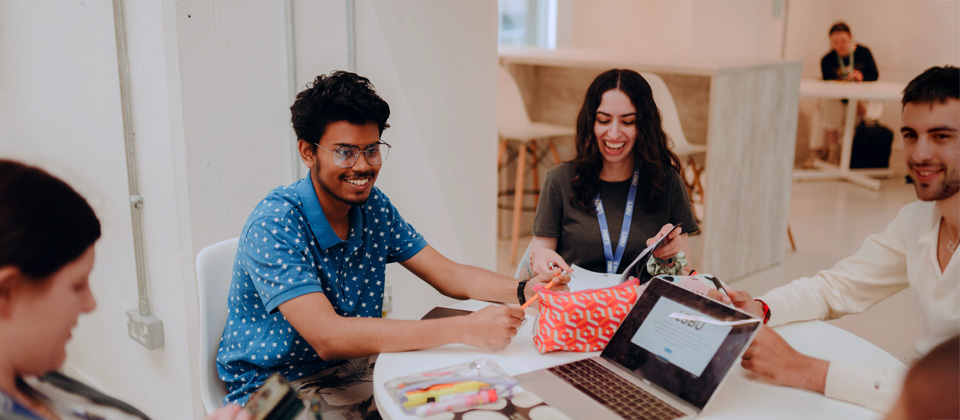 LSBU two students smiling