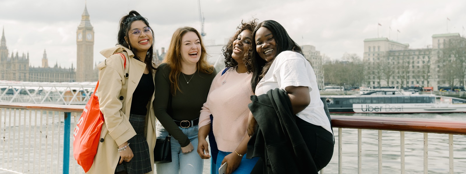 group of students laughing